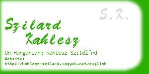 szilard kahlesz business card